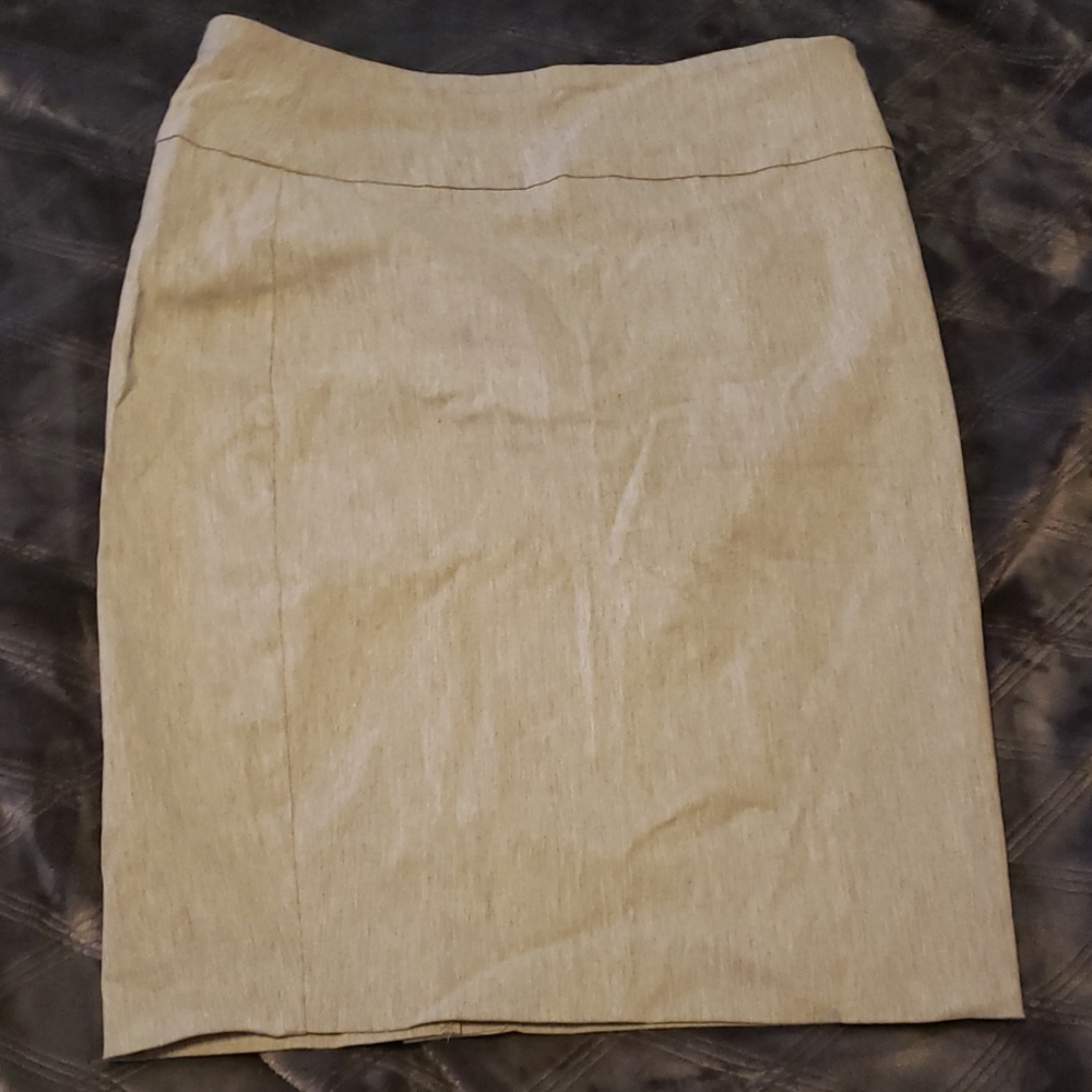 Gray pencil skirt with small back slit